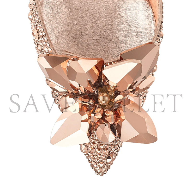 JIMMY CHOO AVRIL ROSE GOLD CRYSTAL COVERED POINTY TOE PUMPS AVRILXWC